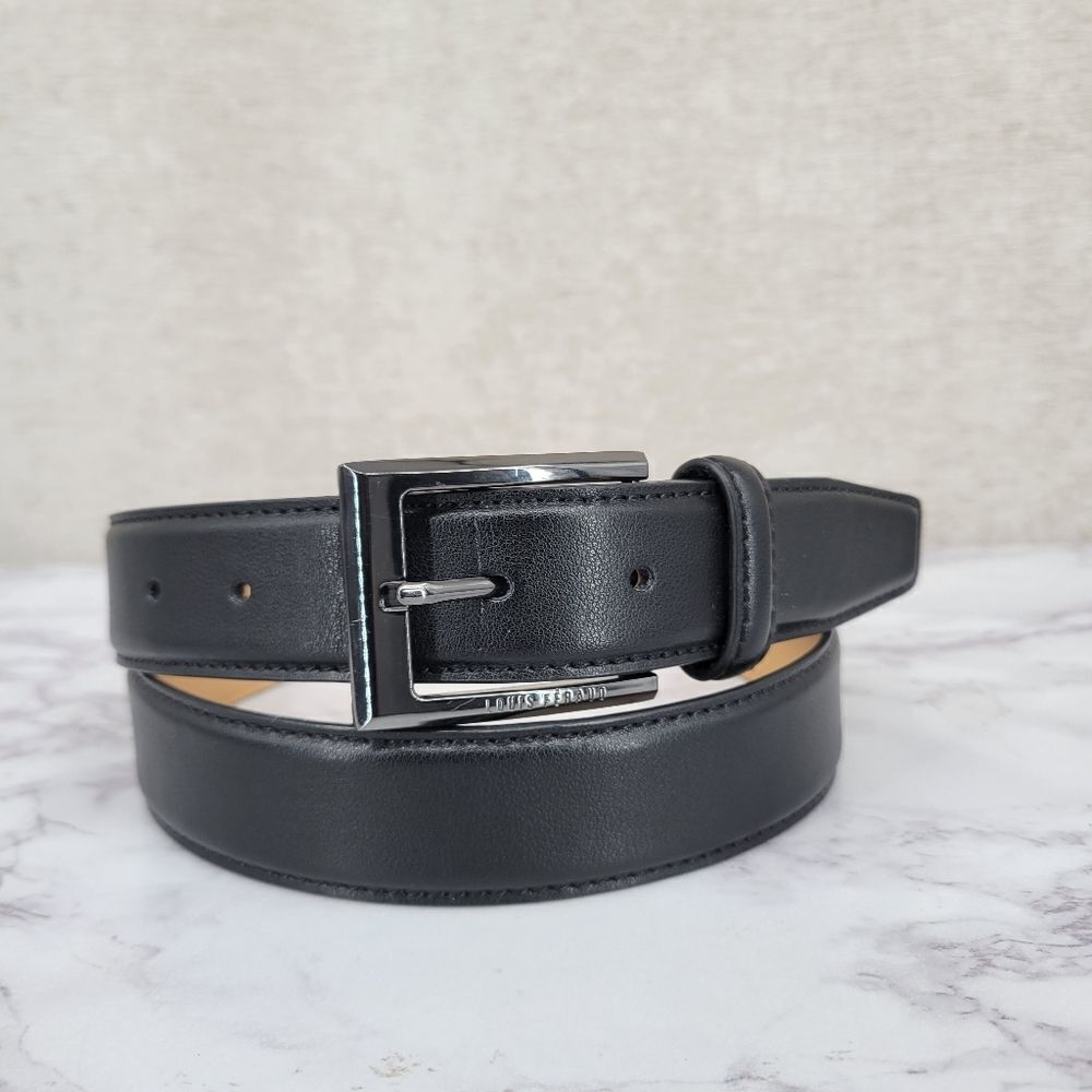 Louis Feraud Paris Classic Black Leather Belt